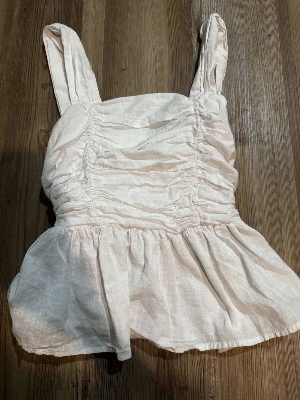 entro Ivory Ruched Peplum Camisole